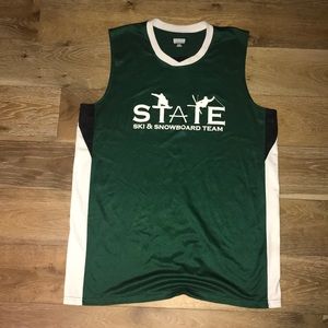 Vintage Michigan state Green White Men’s Ski and Snowboard team tank top Large